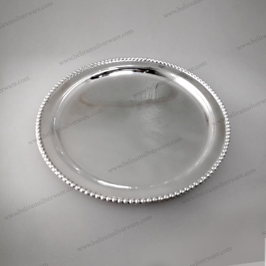 Beaded Rim Pure Silver Plate