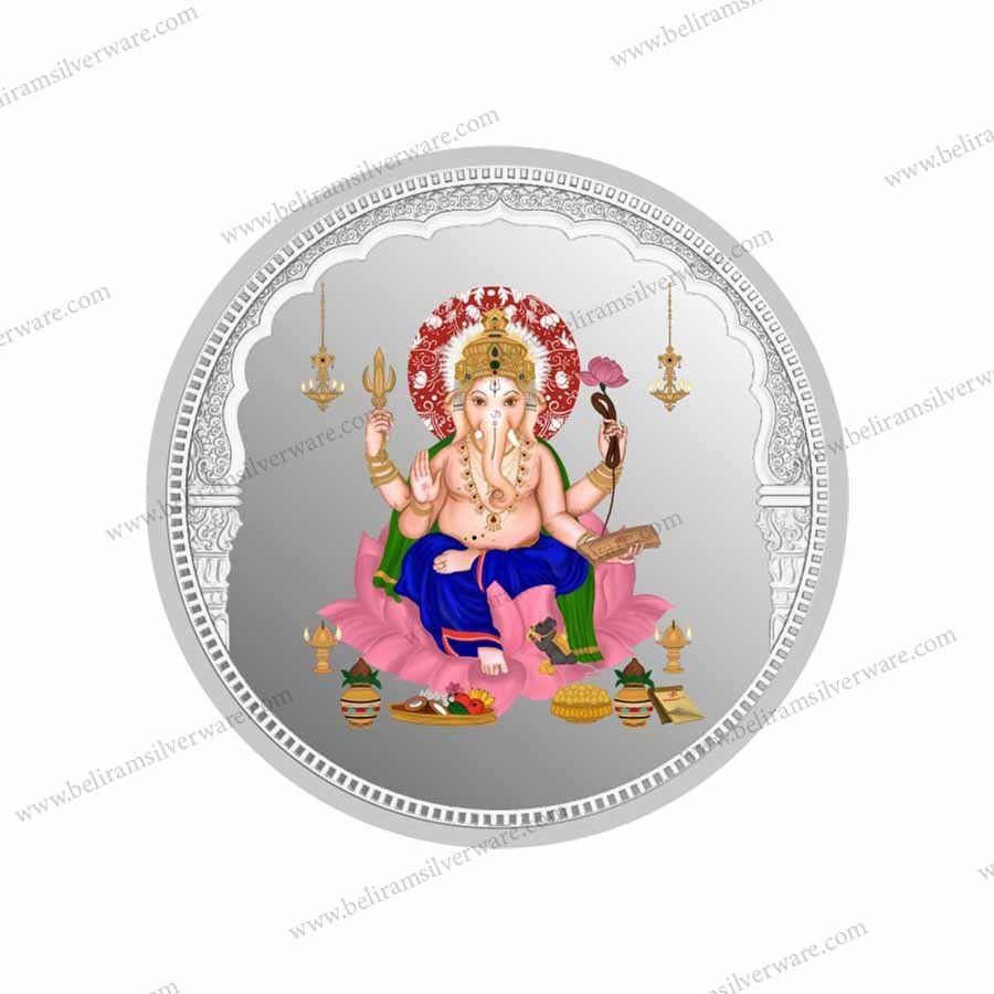 Colorful Ganesha Silver Coin