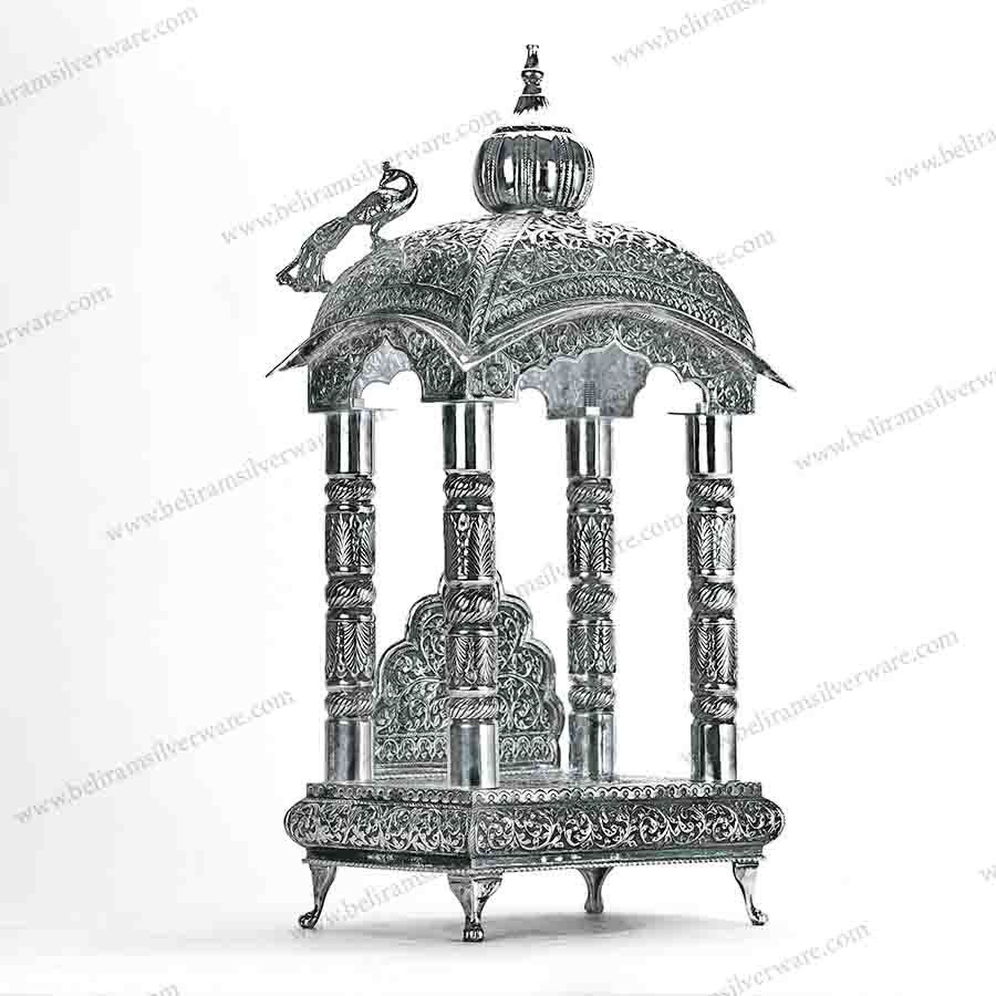 Fluted Domes Nakshi Silver Mandir