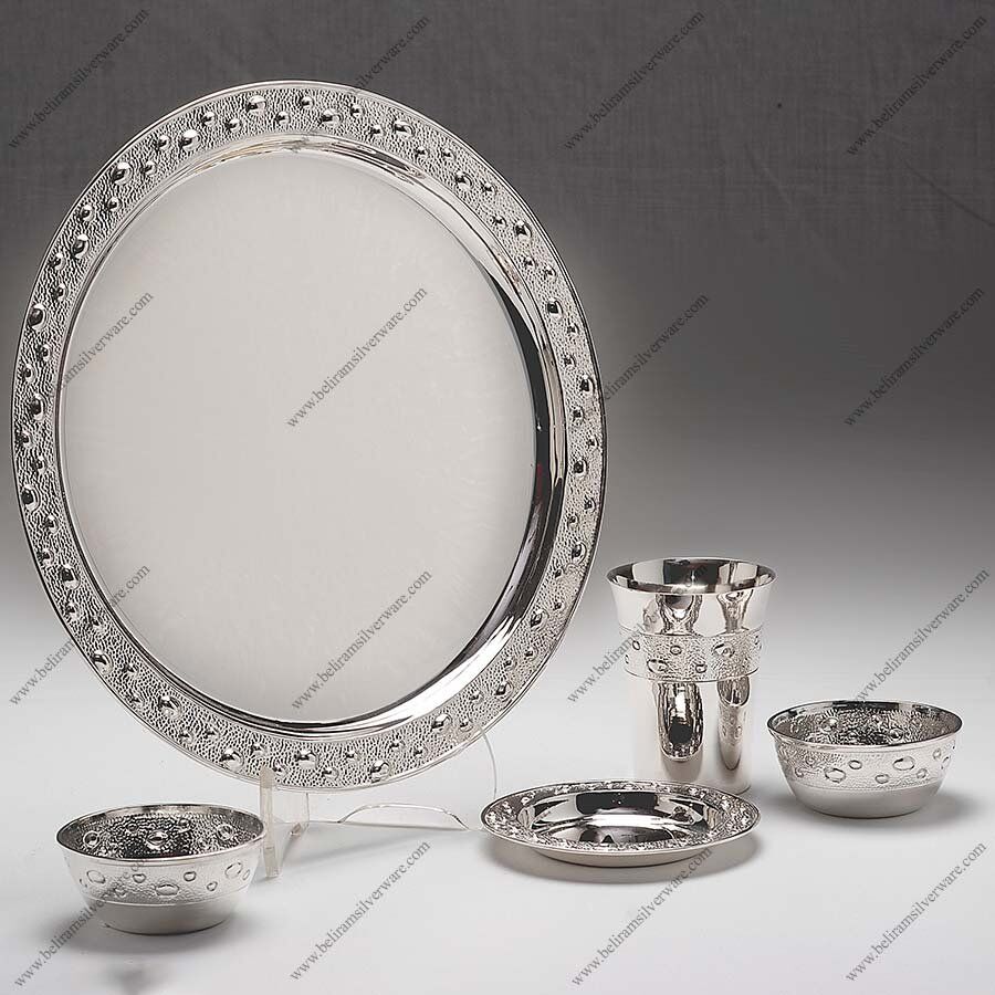 Bubbles Design Silver Dinner Set