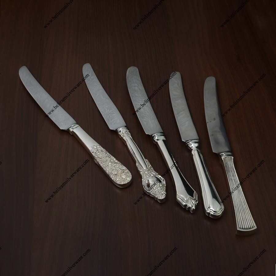 Designer Handle Silver Knife Set