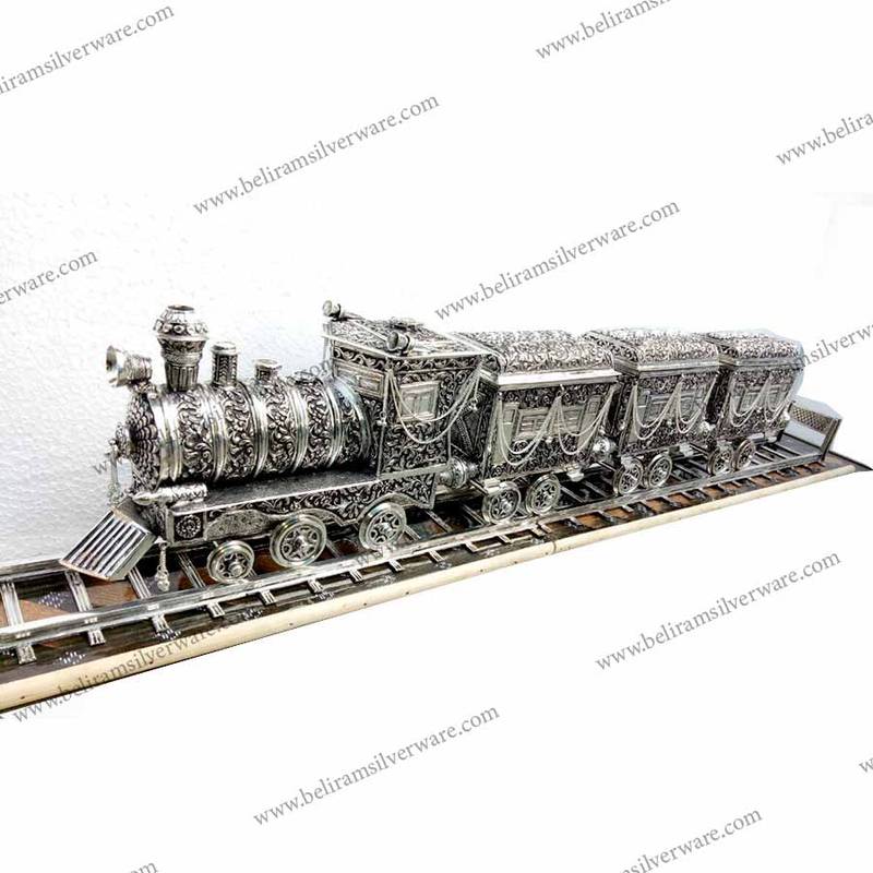 Antique Train Silver Centerpiece - Beliram Silverware