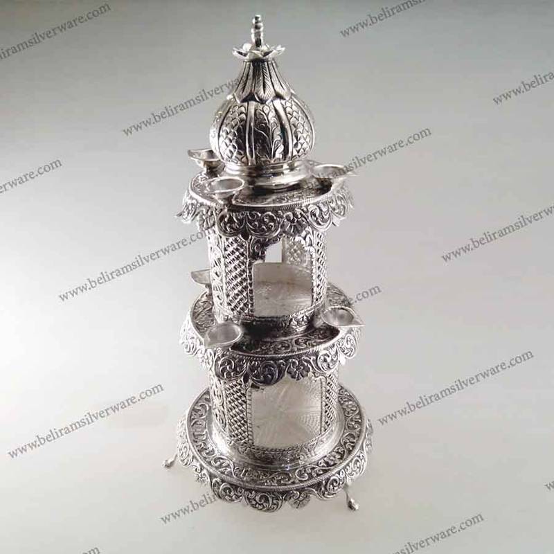 Two Tier Nakshi Silver Hatri