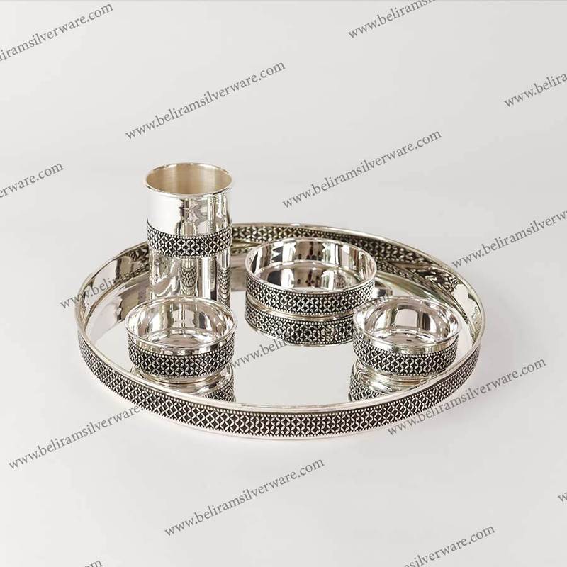 Weave Design Silver Dinner Set