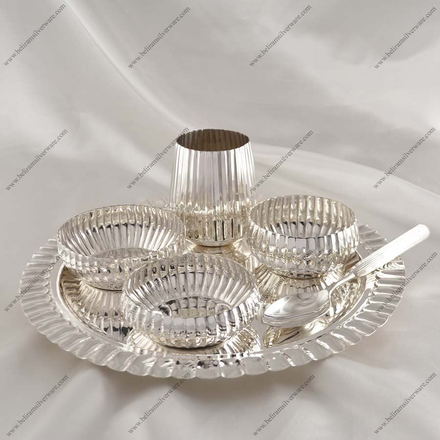 Fluted Design Silver Plate Set