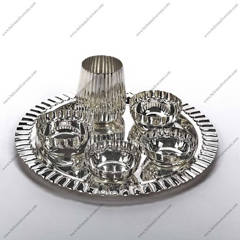 Fluted Design Silver Plate Set