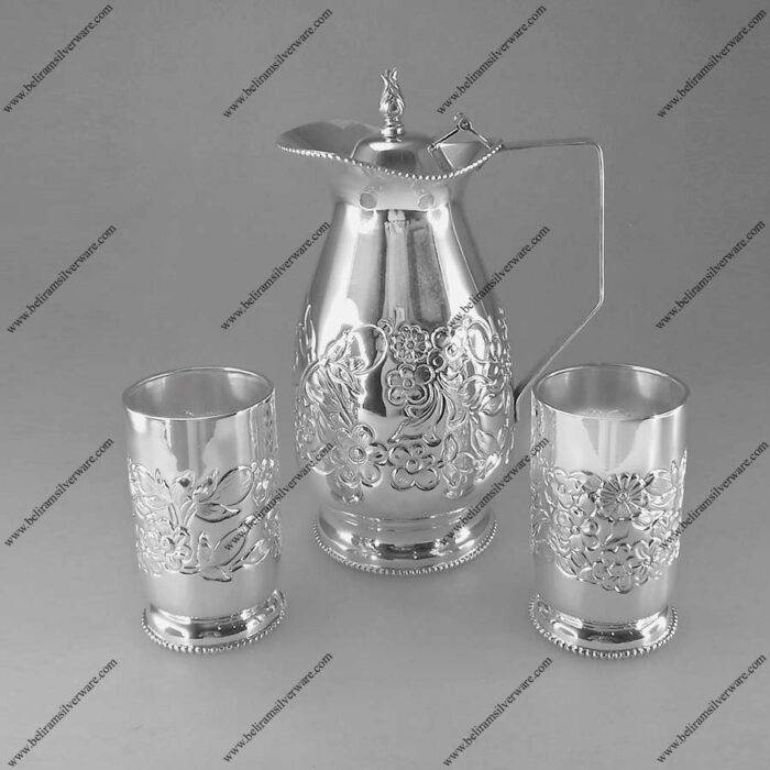 Textured Modern Silver Jug Set - Beliram Silverware