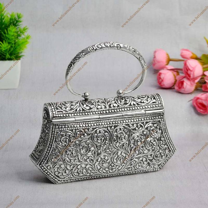 Nakshi Carved Silver Purse