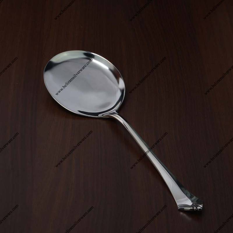 Geometric Design Handle Silver Rice Spoon