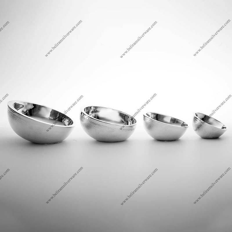 Modish Textured Silver Bowl Set