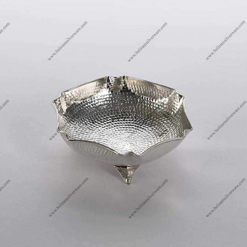 Dot Hammered Designer Silver Bowl