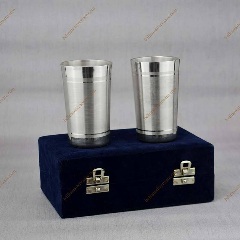 Simplistic Dull Polish Silver Glasses