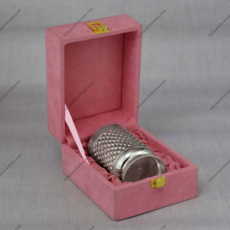 Honeycomb Design Silver Glass